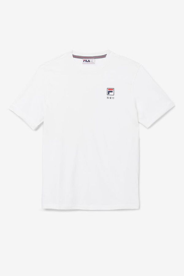 Camisetas Fila Homem Branco/Azul Marinho/Vermelhas - Fila Kildare Portugal Online,EUFQ-59437